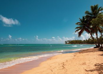 Beautiful wild and tropical beach in Las Terrenas, Dominican Republic