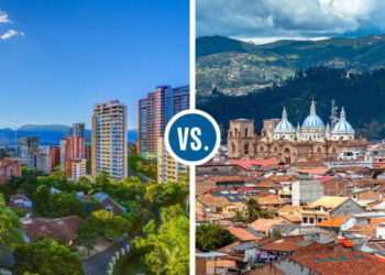 Medellin, Colombia to the left and Cuenca, Ecuador to the right