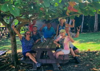 Happy people on a Belize tour