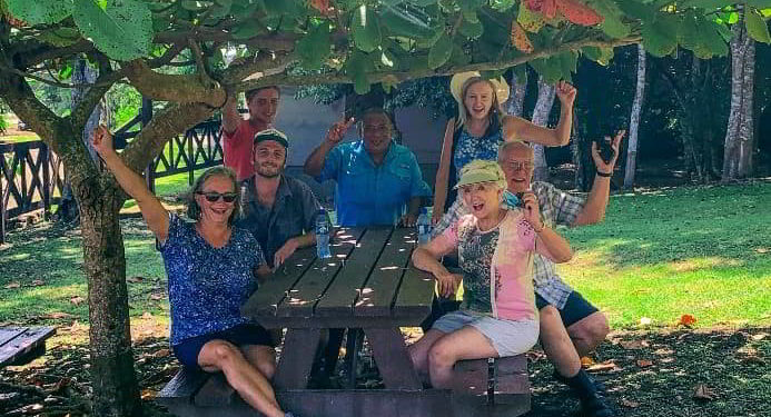 Happy people on a Belize tour