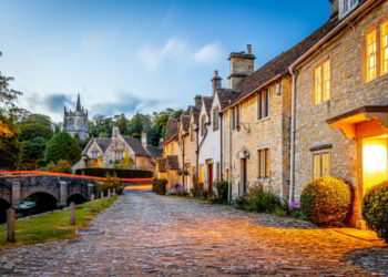 View of Castle Combe village in England