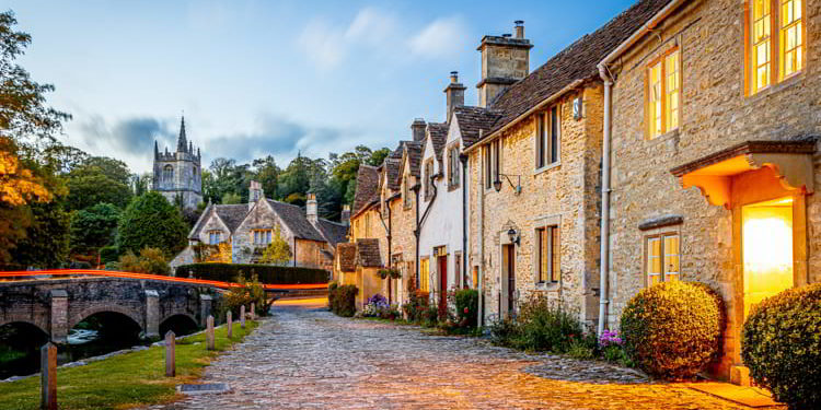 View of Castle Combe village in England