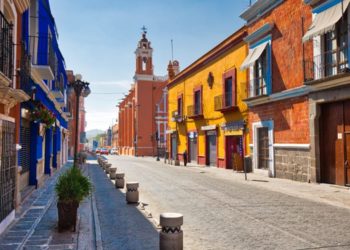 Puebla streets in historic center