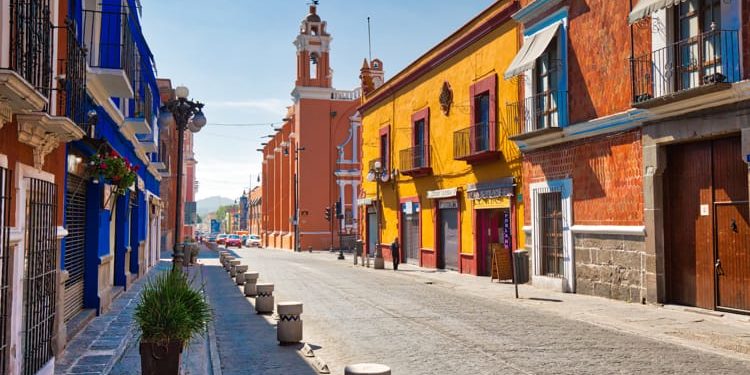 Puebla streets in historic center