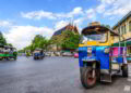 Blue Tuk Tuk, Thai traditional taxi in Bangkok. Thailand Facts and figures