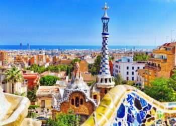 Gorgeous and amazing Park Guel in Barcelona. spain visa