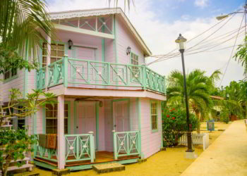 Houses in the town of Placencia, Belize