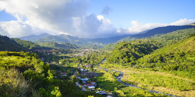 White clouds above town of Boquete, Panama