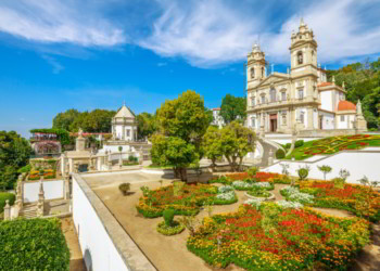 Historic Church of Bom Jesus do Monte and her public garden in Braga Portugal. best places to retire 2024