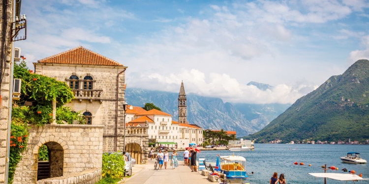 Mountains near town Perast, Kotor Nay, Montenegro