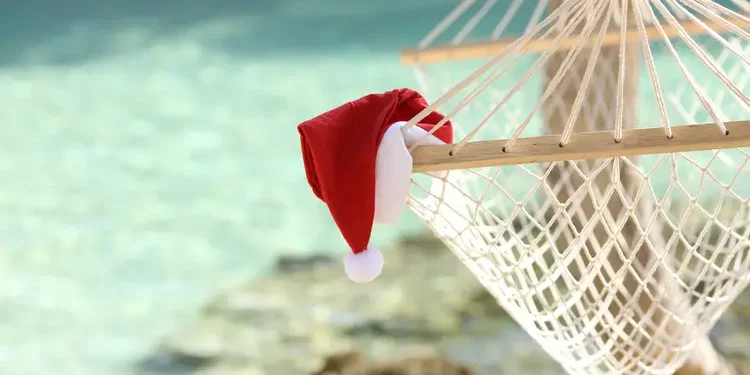 Hammock on a tropical beach resort in christmas holidays