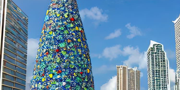 Christmas Holiday Scene in Panama City, Panama