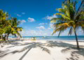 Beautiful Caribbean sight with turquoise water in Caye Caulker, Belize.