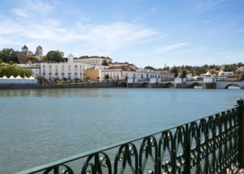 View of Tavira across the river Gilao