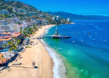 Puerto Vallarta, Mexico aerial view of Playa de los Muertos