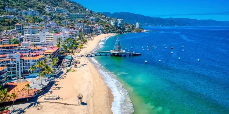 Puerto Vallarta, Mexico aerial view of Playa de los Muertos