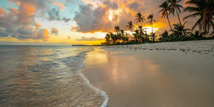 A white sand beach in Punta Cana, Dominican Republic