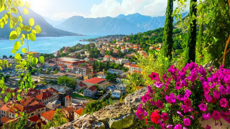 Gorgeous views of the sea and mountains in Montenegro