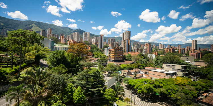 City view of beautiful Medellin Colombia