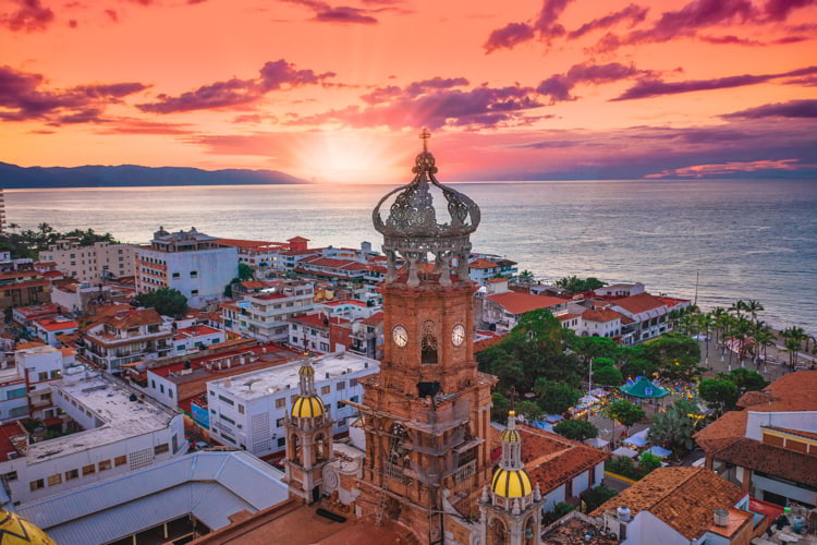 Sunset in Puerto Vallarta, Mexico. retire overseas