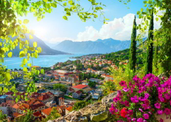 Picturesque sea view of Boka Kotor Bay, Montenegro