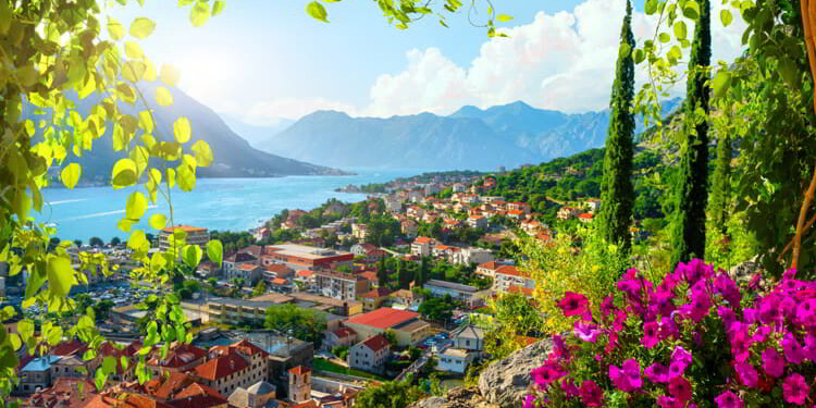 Picturesque sea view of Boka Kotor Bay, Montenegro