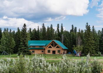 Modern log cabin home