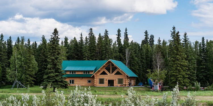 Modern log cabin home