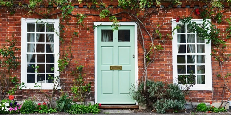 View of a Beautiful House and Front Door on a London Street