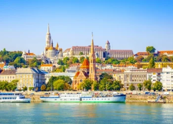 Budapest City Skyline And Danube River, Hungary.