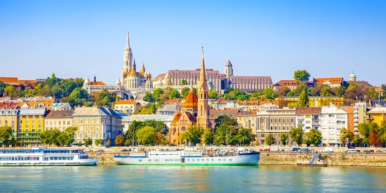 Budapest City Skyline And Danube River, Hungary.