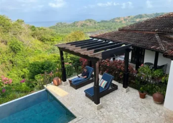 Patio and pool view from Los Islotes, Azuero, Panama