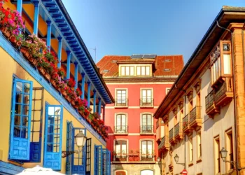 Houses in Oviedo, capital of Asturias Spain