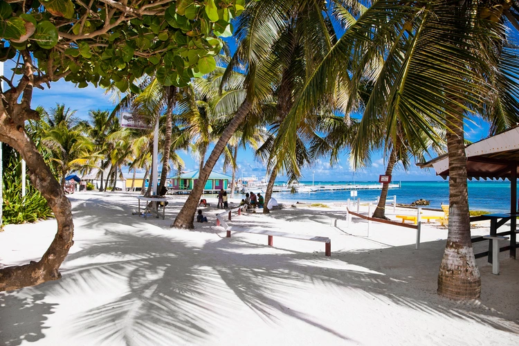 Beautiful caribbean sight with turquoise water in San Pedro, Belize. Live in Belize