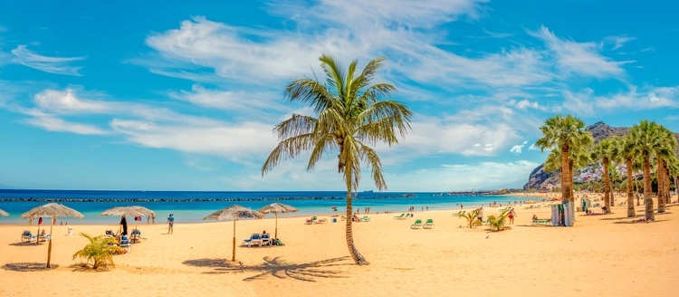 Sandy and beautiful Teresitas beach in Tenerife