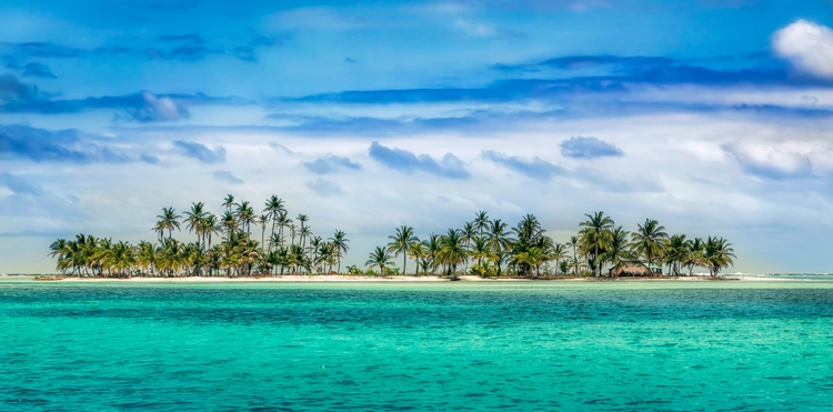 Beautiful San Blas island at politically autonomous Guna territory in Panama