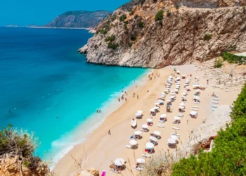 Top view of Kaputas Beach between Kas and Kalkan.