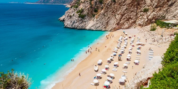 Top view of Kaputas Beach between Kas and Kalkan.