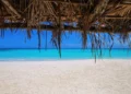 Fayaoue beach on the coast of Ouvea lagoon, Mouli and Ouvea Islands, Loyalty Islands, New Caledonia