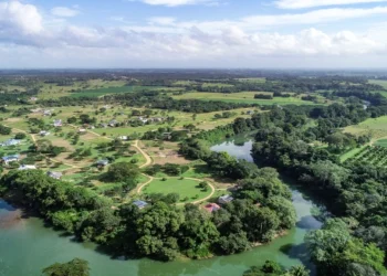 Aerial view of Carmelita Gardens in Belize