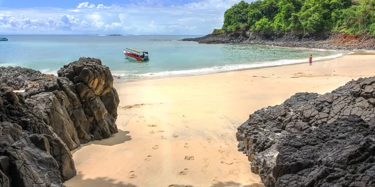 Secret beach on Isla Bolanos, Chiriqui province, Panama