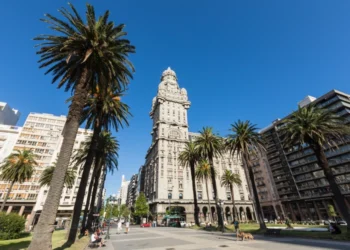 Palacio Salvo in the center of the city of Montevideo, Uruguay