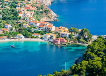 A sunny day in Assos village, Kefalonia island, Greece. visa options in europe