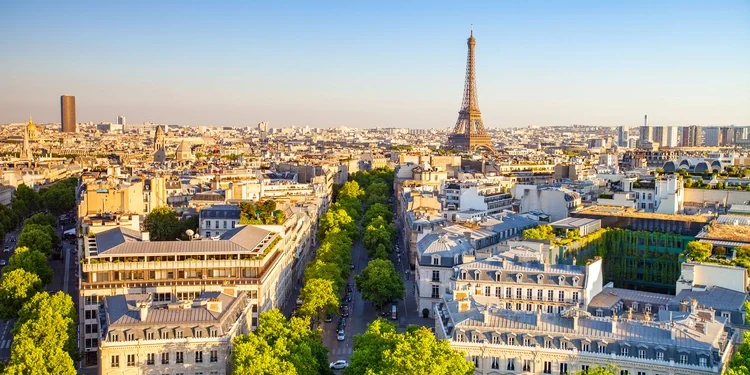 Cityscape of Paris by the sunset, France