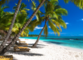 Tropical beach in caribbean sea, Saona island, Dominican Republic