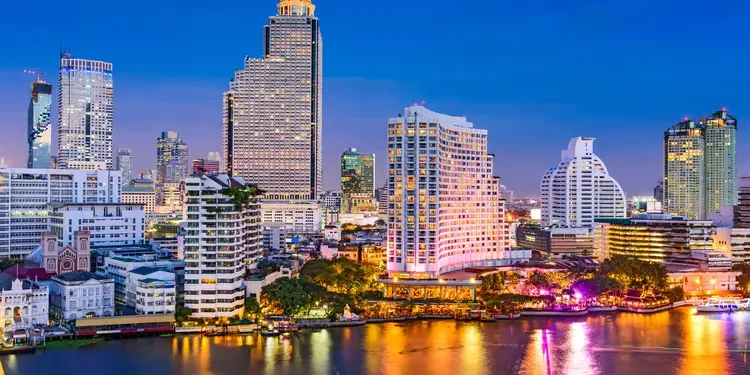 Bangkok skyline on the Chao Phraya River. Economy In Thailand