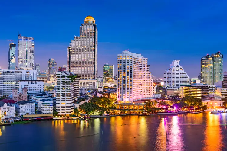 Bangkok skyline on the Chao Phraya River. Economy In Thailand