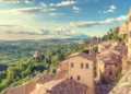 Landscape of the Tuscany seen from the walls of Montepulciano, buying and selling real estate