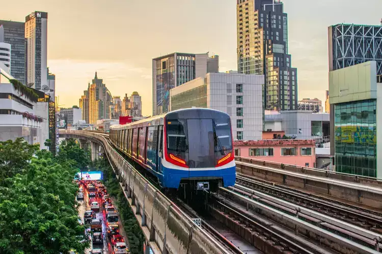 The Skytrain in Bangkok. infrastructure in thailand