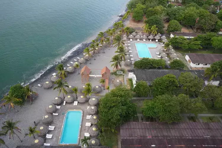 aerial view of a beach condo in Gorgona, panama city beaches areas